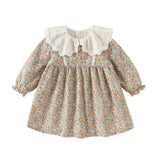 Dave&Bella Toddler Girls Adorable Floral-print Warm Plush-lined  Princess Dress