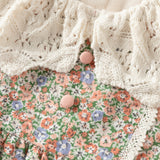 Dave&Bella Toddler Girls Adorable Floral-print Warm Plush-lined  Princess Dress