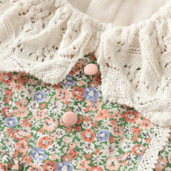 Dave&Bella Toddler Girls Adorable Floral-print Warm Plush-lined  Princess Dress