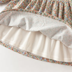 Dave&Bella Toddler Girls Adorable Floral-print Warm Plush-lined  Princess Dress