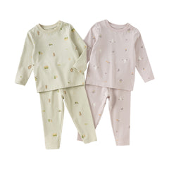 Dave&Bella Toddler Girls/Boys Winter Breathable Cotton Playful Print Pajamas Sets
