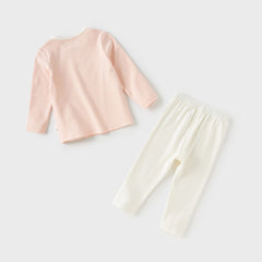 Dave&Bella Toddler Girls Autumn Cotton Multiple Pastel Color Indoor Pajamas Pants Set