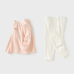 Dave&Bella Toddler Girls Autumn Cotton Multiple Pastel Color Indoor Pajamas Pants Set