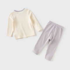 Dave&Bella Toddler Girls Autumn Cotton Multiple Pastel Color Indoor Pajamas Pants Set
