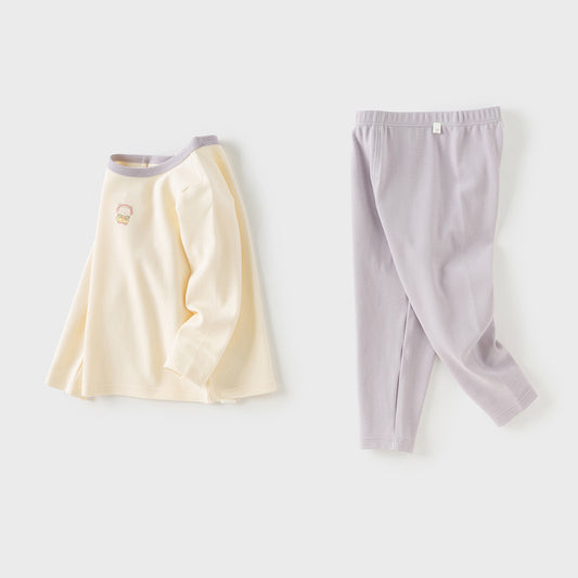 Dave&Bella Toddler Girls Autumn Cotton Multiple Pastel Color Indoor Pajamas Pants Set