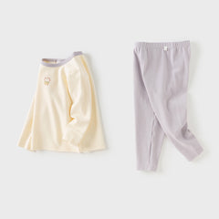 Dave&Bella Toddler Girls Autumn Cotton Multiple Pastel Color Indoor Pajamas Pants Set