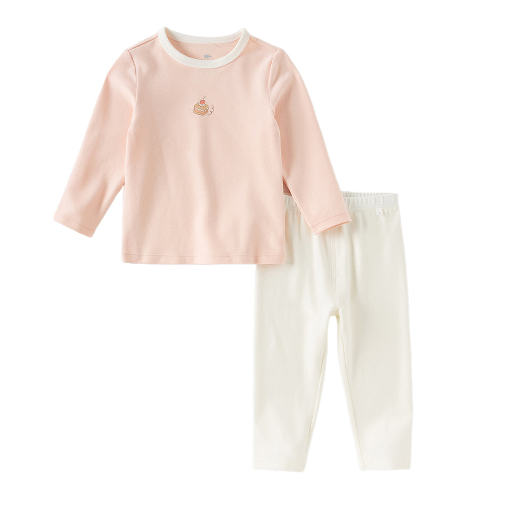 Dave&Bella Toddler Girls Autumn Cotton Multiple Pastel Color Indoor Pajamas Pants Set