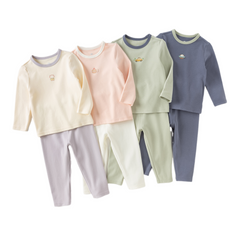 Dave&Bella Toddler Girls Autumn Cotton Multiple Pastel Color Indoor Pajamas Pants Set
