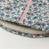 Dave&Bella Toddler Girls Blue Floral Print Outwear Cozy Plush-lined Hooded Coats