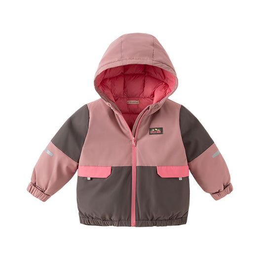 Dave&Bella Kids Girls/Boys Winter Warm Windproof Hooded White Duck Down Jacket