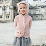 Dave&Bella Toddler Girls Sweet Grey Pink Outdoor Hooded Coats