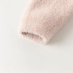 Dave&Bella Toddler Girls Winter Sweet Grey Pink Outdoor Hooded Sweater Coats