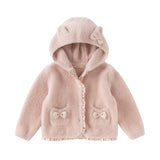 Dave&Bella Toddler Girls Sweet Grey Pink Outdoor Hooded Coats