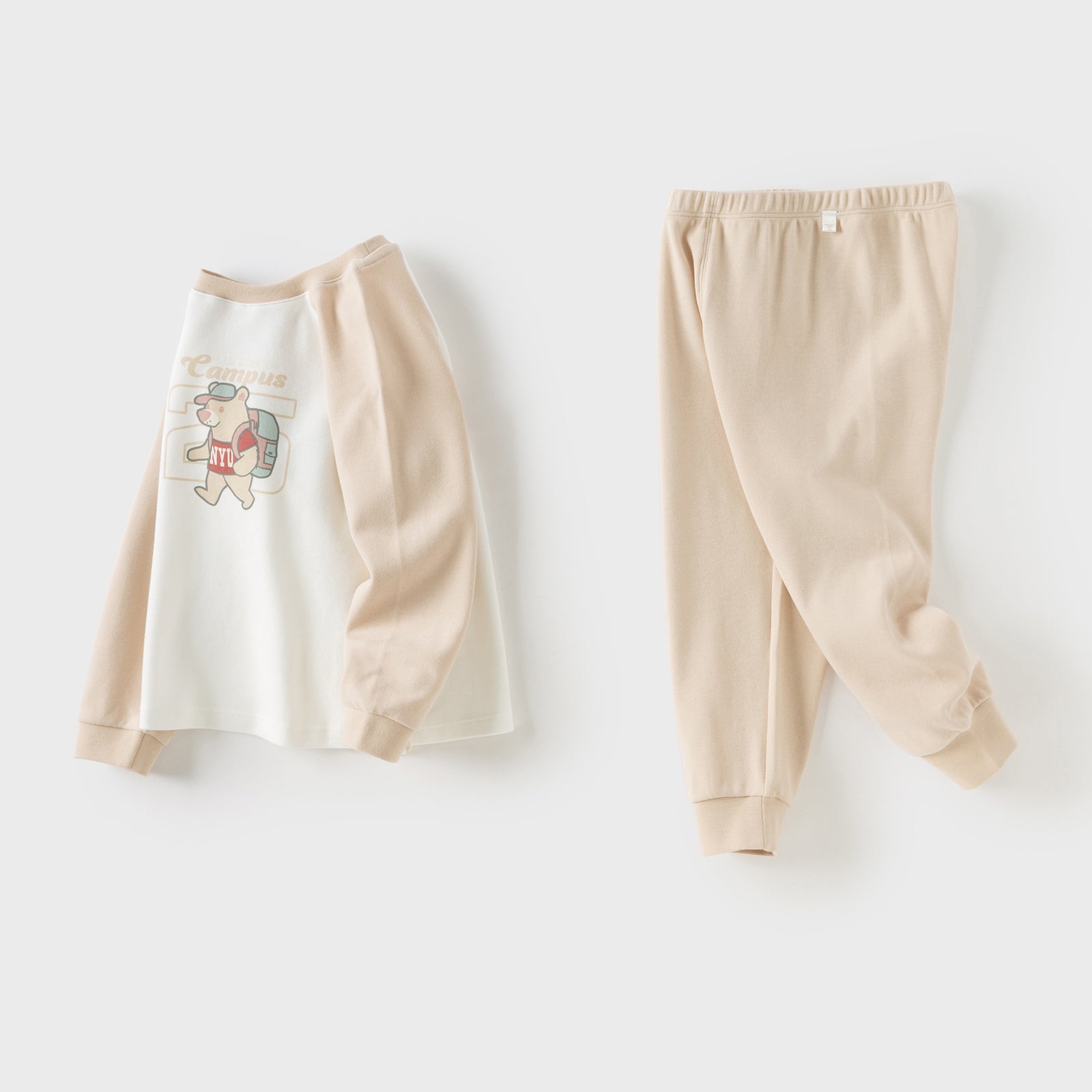 Dave&Bella Toddler Boys Khaki/Light Grey Comfortable Pajamas