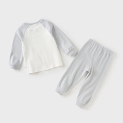 Dave&Bella Toddler Boys Autumn Khaki/Light Grey Comfortable Pajamas Sets