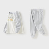 Dave&Bella Toddler Boys Khaki/Light Grey Comfortable Pajamas