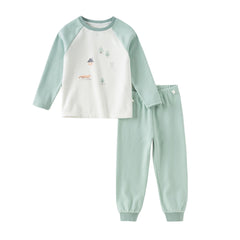 Dave&Bella Kids Girls/Boys Autumn Pink/Purple/Green Cozy Ultra-soft Pajama Sets