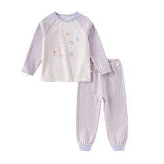 Dave&Bella Kids Girls/Boys Autumn Pink/Purple/Green Cozy Ultra-soft Pajama Sets