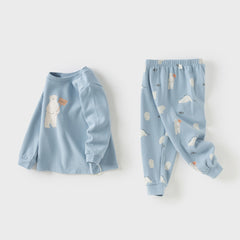 Dave&Bella Toddler Boys Autumn Cotton Cartoon Print Sleepwear Pajamas Pants Set