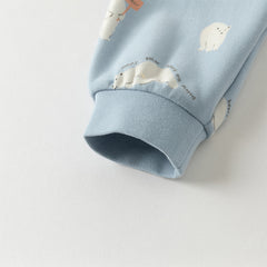 Dave&Bella Toddler Boys Autumn Cotton Cartoon Print Sleepwear Pajamas Pants Set