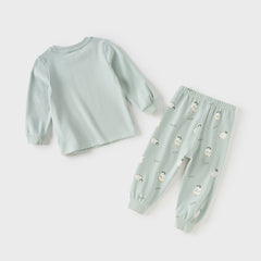 Dave&Bella Toddler Boys Autumn Cotton Cartoon Print Sleepwear Pajamas Pants Set