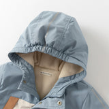 Dave&Bella Kids Boys Candy-Blue Outdoor Hooded Padded Coats