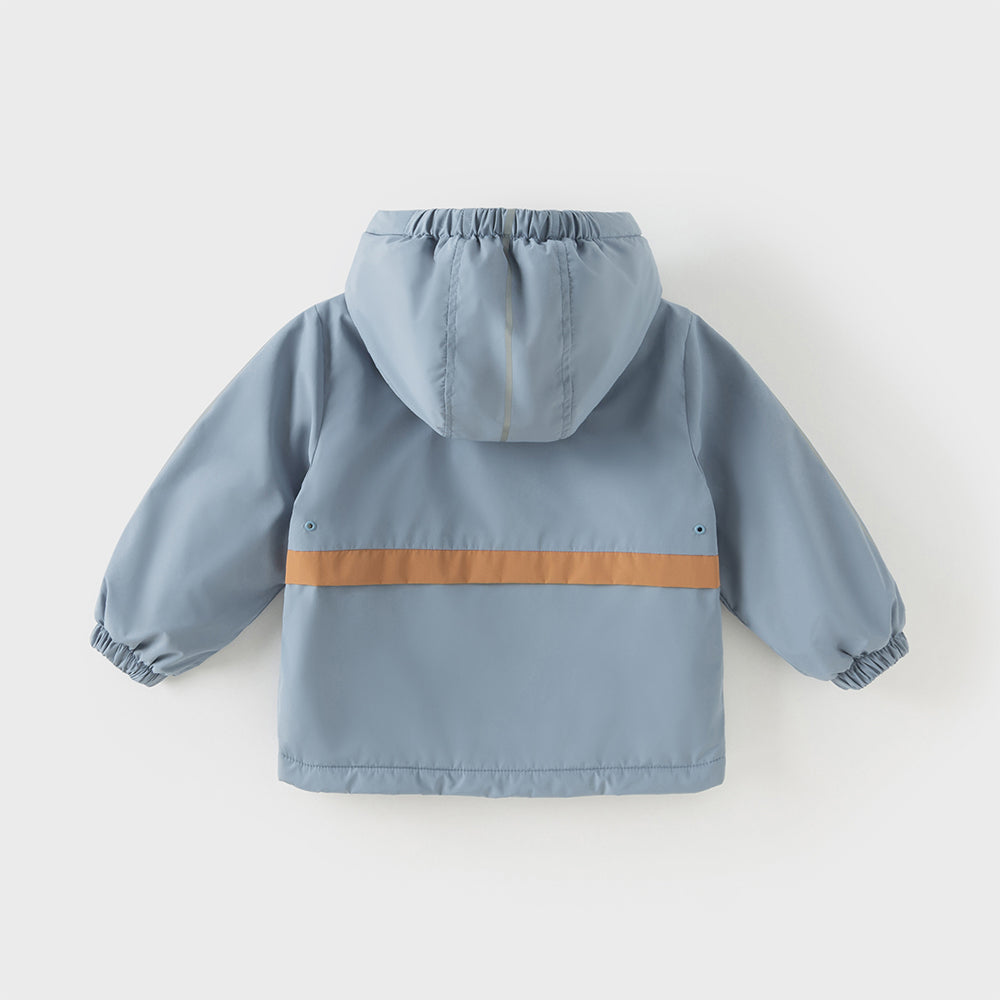 Dave&Bella Kids Boys Candy-Blue Outdoor Hooded Padded Coats