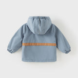 Dave&Bella Kids Boys Candy-Blue Outdoor Hooded Padded Coats
