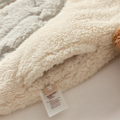 Dave&Bella Toddler Boys Winter Beige Cute Bear-style Indoor Hooded Plush Pajamas
