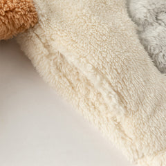 Dave&Bella Toddler Boys Winter Beige Cute Bear-style Indoor Hooded Plush Pajamas
