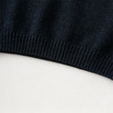 Dave&Bella Toddler Boys Navy Blue Round Collar Pullover Warm Sweaters Tops