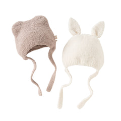 Dave&Bella Toddler Girls/Boys Beige/Khaki Cute Animal-shaped Ear-protection Pullover Hats