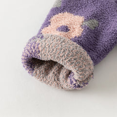 Dave&Bella Toddler Girls/Boys Winter Khaki/Purple Print Hooded Knit Sweaters Coats
