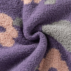 Dave&Bella Toddler Girls/Boys Winter Khaki/Purple Print Hooded Knit Sweaters Coats