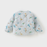 Dave&Bella Kids Boys Dinosaur Print/Blue Warm Padded Liner Jacket