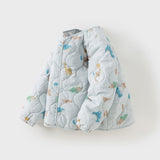 Dave&Bella Kids Boys Dinosaur Print/Blue Warm Padded Liner Jacket