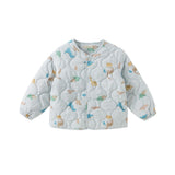 Dave&Bella Kids Boys Dinosaur Print/Blue Warm Padded Liner Jacket