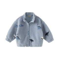 Dave&Bella Kids Girls/Boys Multi-print Turtle Soft Plush Outwear Coats