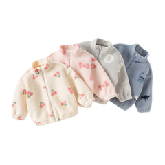 Dave&Bella Kids Girls/Boys Multi-print Turtle Soft Plush Outwear Coats