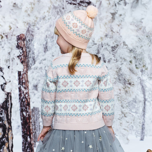 Dave&Bella Toddler Girls Versatile Cute Pink Pullover Hats