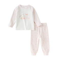 Dave&Bella Kids Girls Autumn Yellow/Pink Cotton Indoor Sleepwear Pajamas Set