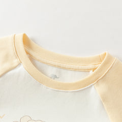 Dave&Bella Kids Girls Autumn Yellow/Pink Cotton Indoor Sleepwear Pajamas Set
