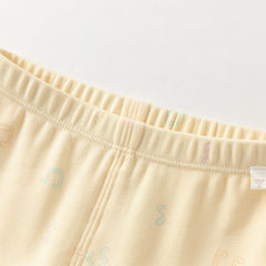 Dave&Bella Kids Girls Autumn Yellow/Pink Cotton Indoor Sleepwear Pajamas Set