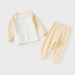 Dave&Bella Kids Girls Autumn Yellow/Pink Cotton Indoor Sleepwear Pajamas Set