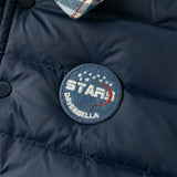 Dave&Bella Toddler Boys Winter Navy Blue Outdoor Windproof Faux Two-piece Down Jacket