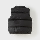 Dave&Bella Toddler Boys Winter Black Cute Windproof Turtle Sleeveless Down Vests Tops