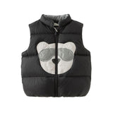 Dave&Bella Toddler Boys Winter Black Cute Windproof Turtle Sleeveless Down Vests Tops