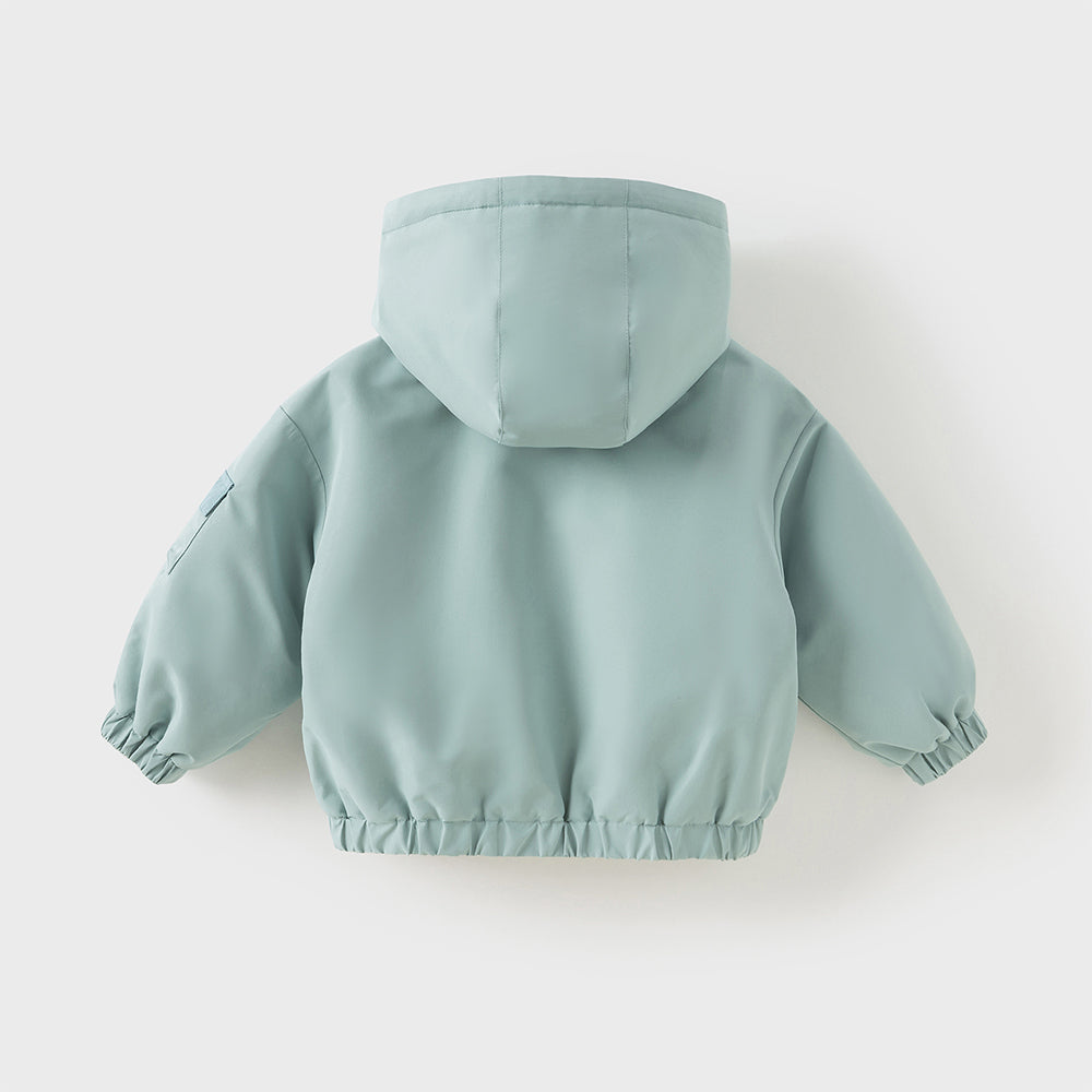 Dave&Bella Toddler Girls/Boys Green/Purple Outwear Soft Plush-lined Hooded Coats