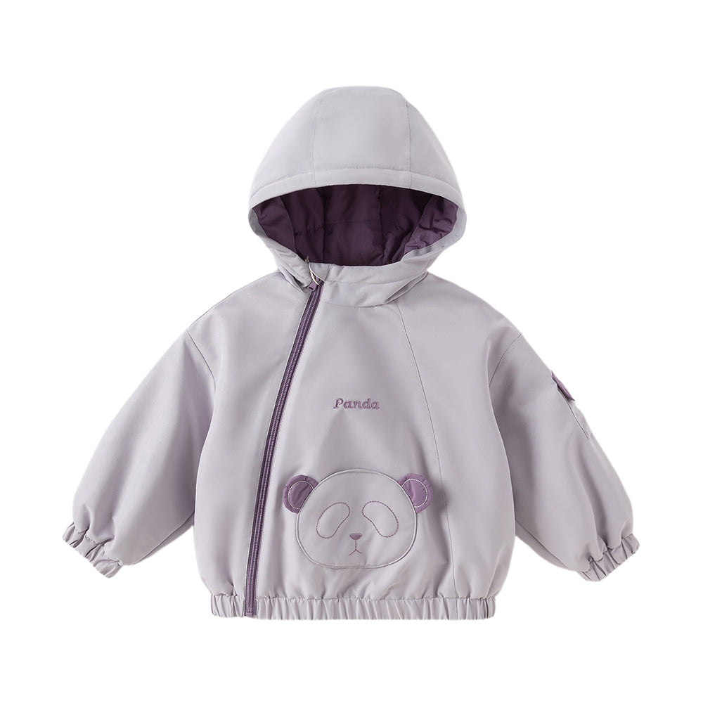 Dave&Bella Toddler Girls/Boys Green/Purple Outwear Soft Plush-lined Hooded Coats