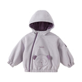 Dave&Bella Toddler Girls/Boys Green/Purple Outwear Soft Plush-lined Hooded Coats